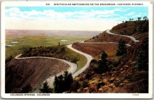 Colorado Springs CO, Switchbacks on the Broadmoor Cheyenne Highway, Postcard