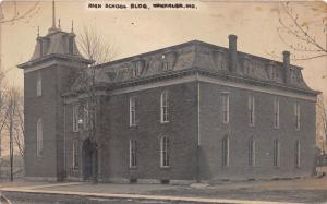 E39/ Wakarusa Indiana In Real Photo RPPC Postcard c1910 High School Building