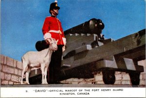 David Official Masscot Fort Henry Guard Kingston Canada VTG Postcard UNP WOB  