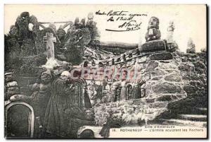 Rotheneuf Postcard Old L & # 39ermite sculpting the rocks