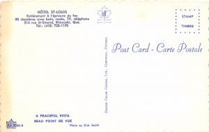 RIMOUSKI QUEBEC CANADA HOTEL ST LOUIS~BEAU POINT DE VUE~PEACEFUL POSTCARD 1960s