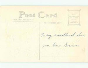 Pre-Linen Easter BEAUTIFUL ANGEL BESIDE EASTER FLOWER AB4042