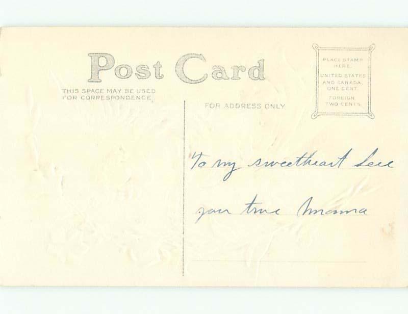 Pre-Linen Easter BEAUTIFUL ANGEL BESIDE EASTER FLOWER AB4042