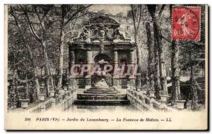 Paris Postcard Old Luxembourg Garden Fountain medicis