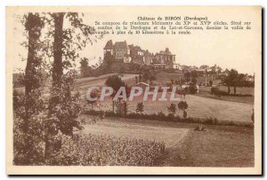 Old Postcard Chateau Biron Dordogne