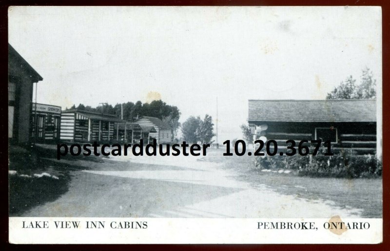 h3696 - PEMBROKE Ontario Postcard 1950s Lake View Inn Cabins