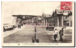 Old Postcard Mers Les Bains L & # 39Esplande the Beach and the Casino