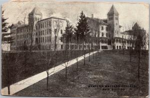 Western Mayland Maryland College c1907 Vintage Postcard Misspelling L09