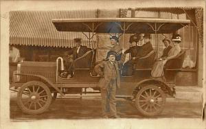 Denver CO Touring Omnibus & Cab Co. Also Horses Available Real Photo Postcard