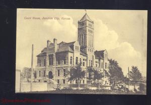 JUNCTION CITY KANSAS DOWNTOWN COURT HOUSE ANTIQUE VINTAGE POSTCARD