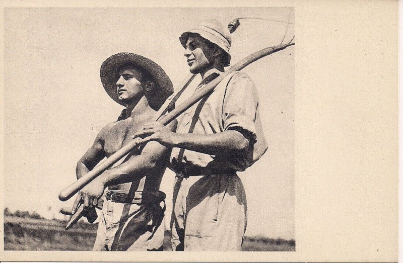 JUDAICA Israel Palestine, Chalutzim w Farming Tools Immigrants 1930s Working