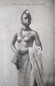 WEST AFRICA SENEGAL ETHNIC NUDE PRETTY YOUNG FULALI GIRL BARE BREASTS NAF068
