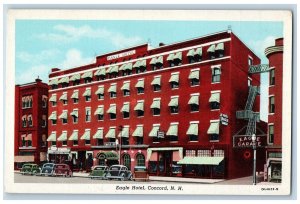 Concord New Hampshire Postcard Eagle Hotel Exterior View c1940 Vintage Antique