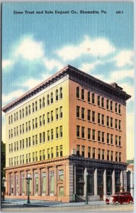 Dime Trust & Safe Deposit Company Shamokin Pennsylvania PA Street View Postcard