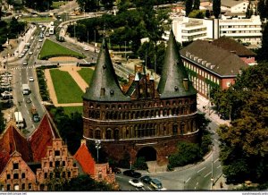 Germany Luebeck Blick Vom Ausichtsturm St Petri Auf Das Holstentor