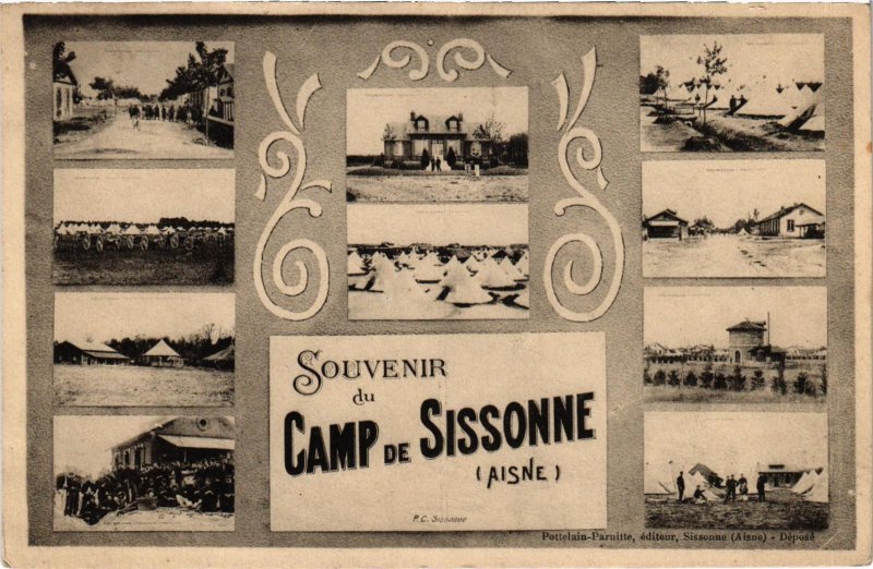 CPA Militaire Camp de SISSONNE - Souvenir (92177)