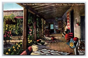 Ramonas Marriage Place Patio San Diego California CA UNP DB Postcard C20