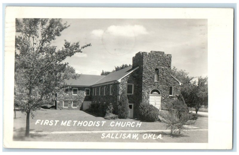 1951 First Methodist Church Sallisaw Oklahoma OK RPPC Photo Vintage Postcard