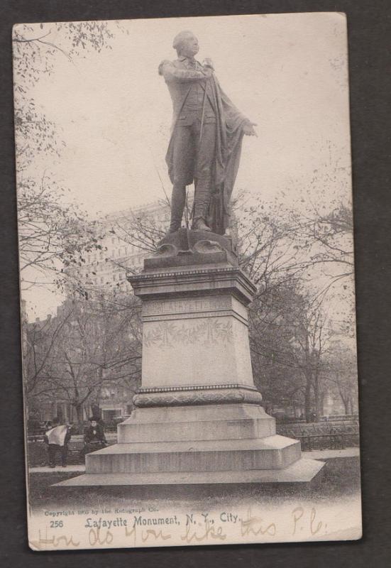 Lafayette Monument, New York City, NY- Used c1907 In Newfoundland - Some Wear