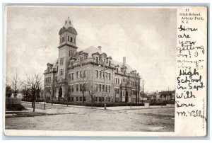 1905 High School Exterior View Asbury Park New Jersey NJ Posted Vintage Postcard