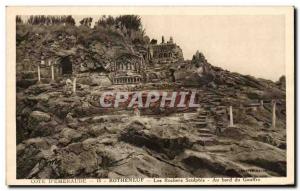 Postcard Old Rotheneuf Cote D Emerald Sculptes The Rocks At The Edge of the A...