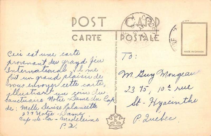 Cap De la Madeleine Quebec Canada Artificial Lake Antique Postcard K94512