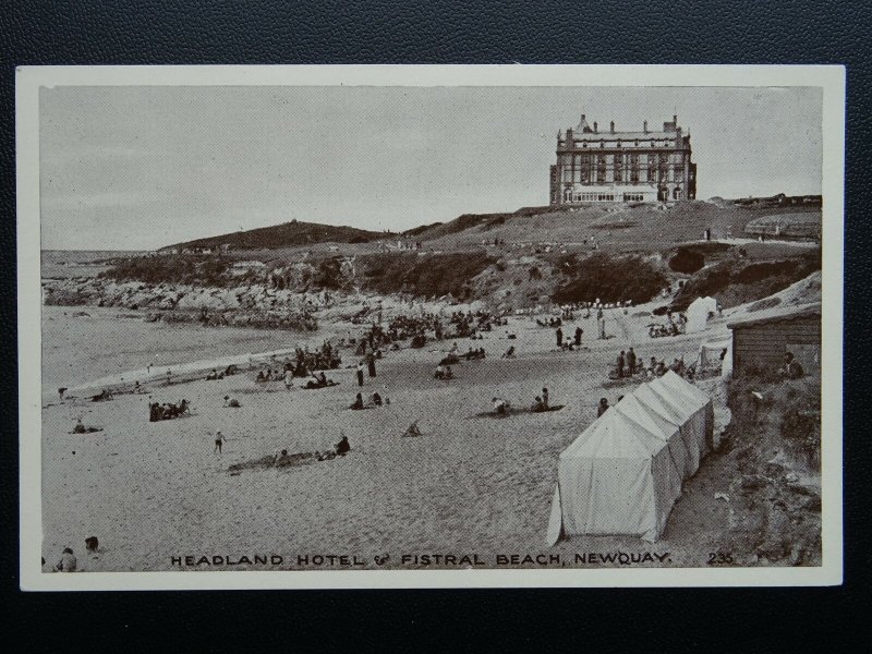 Cornwall NEWQUAY Headland Hotel & Fistral Beach - Old Postcard