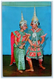 Singapore Postcard Thai Actor Actress in Lakorn Posture Theatre Play c1960's