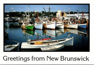Canada New Brunswick Greetings With Fishing Boats At Rest In The Bay Of Fundy
