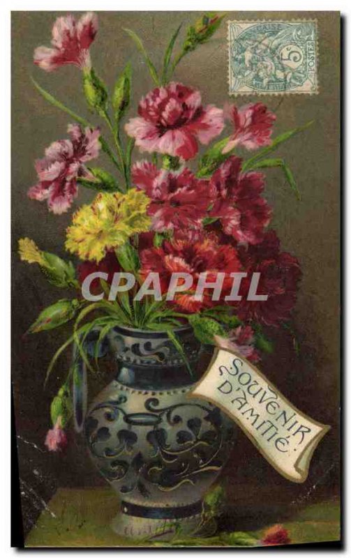 Old Postcard Fantasy Flowers