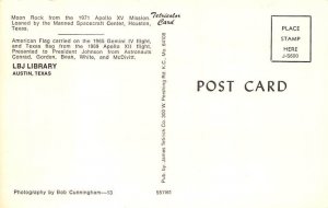 American and Texas Flag  LBJ Library Austin, Texas USA View Postcard Backing 