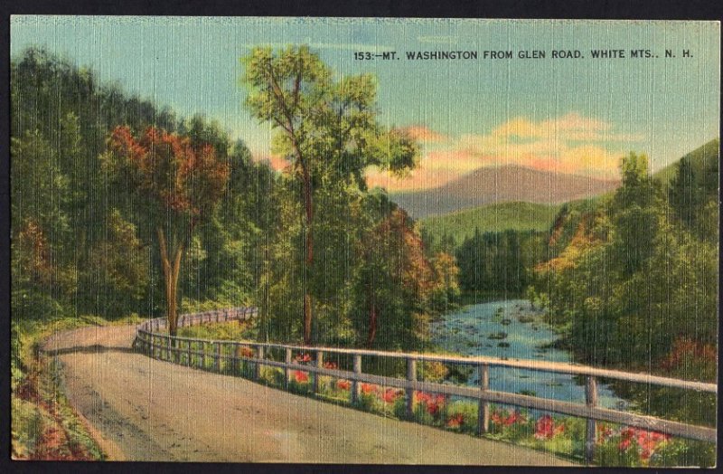 New Hampshire ~ MT. WASHINGTON from Glen Road, White Mountains LINEN