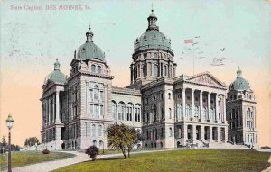State Capitol Des Moines Iowa 1909 postcard