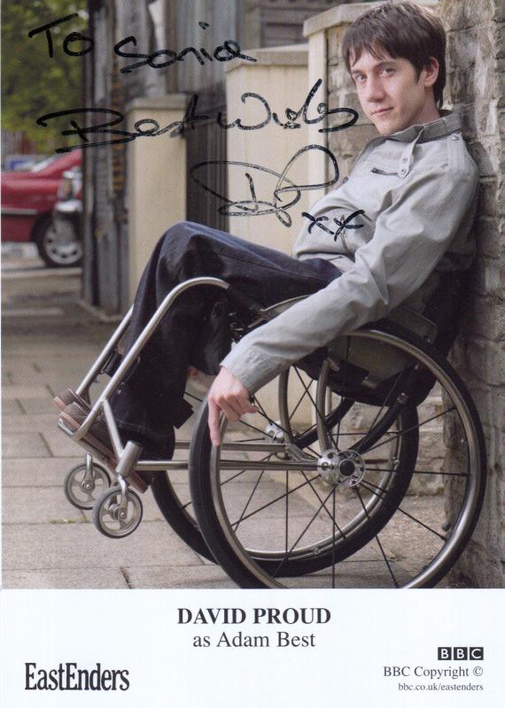 David Proud Adam Best BBC Handicapped Eastenders Hand Signed Cast Card Photo