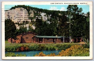 K45/ Beartooth Region Montana Postcard c1935 Camp Sawtooth Cabin 50