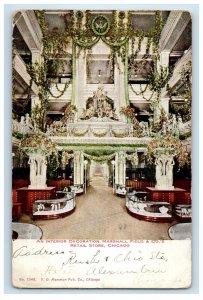1908 Interior Decoration Marshall Field & Co's Retail Store Chicago IL Postcard 