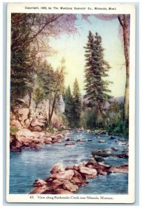 c1910 View Along Rattlesnake Creek Missoula Montana MT Vintage Antique Postcard