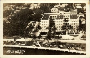 West Palm Beach FL Lake Court Apts c1920 AZO Real Photo Postcard