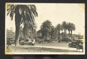 RPPC BUENOS AIRES ARGENTINA AVENIDAS DE PALERMO CARS REAL PHOTO POSTCARD