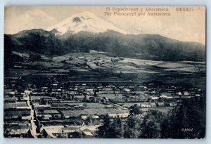 Morelos Mexico Postcard The Popocatepl and Amecameca 1910 Posted Antique