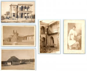 Lot Of 5 Early Unidentified Cuba Real Photo RPPC Postcards (LOT 7)