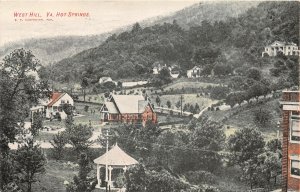 H31/ West Hill Virginia Postcard 1909 Hot Springs Birdseye Homes Church
