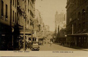 australia, NSW, SYDNEY, King Street, Tram Car (1920s) Southern Cross Series RPPC