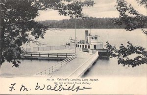 Lake Joseph Canada Caldwell's Landing Steamer at Dock Vintage Postcard AA21268