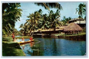 Kauai Hawaii Postcard Coco Palms Hotel House Of Singing Bamboo Dining Room 1959