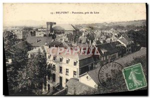 Old Postcard Panorama Taken Belfort Lion