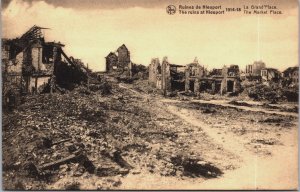 World War 1 Ruins of Newport Town The Market Place Nieuwpoort Military C076