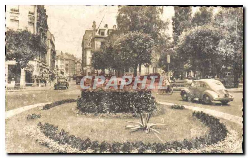 Old Postcard Besancon Le Rond Point flowery