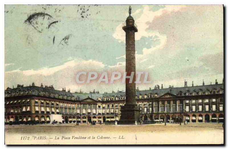 Old Postcard Paris Place Vendome And The Column