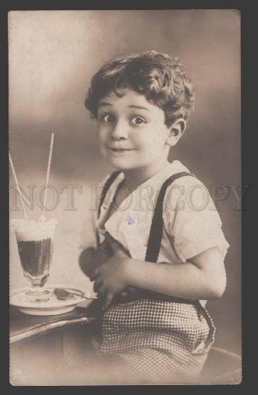 112324 Charming BOY w/ COCKTAIL Vintage PHOTO Comic PC